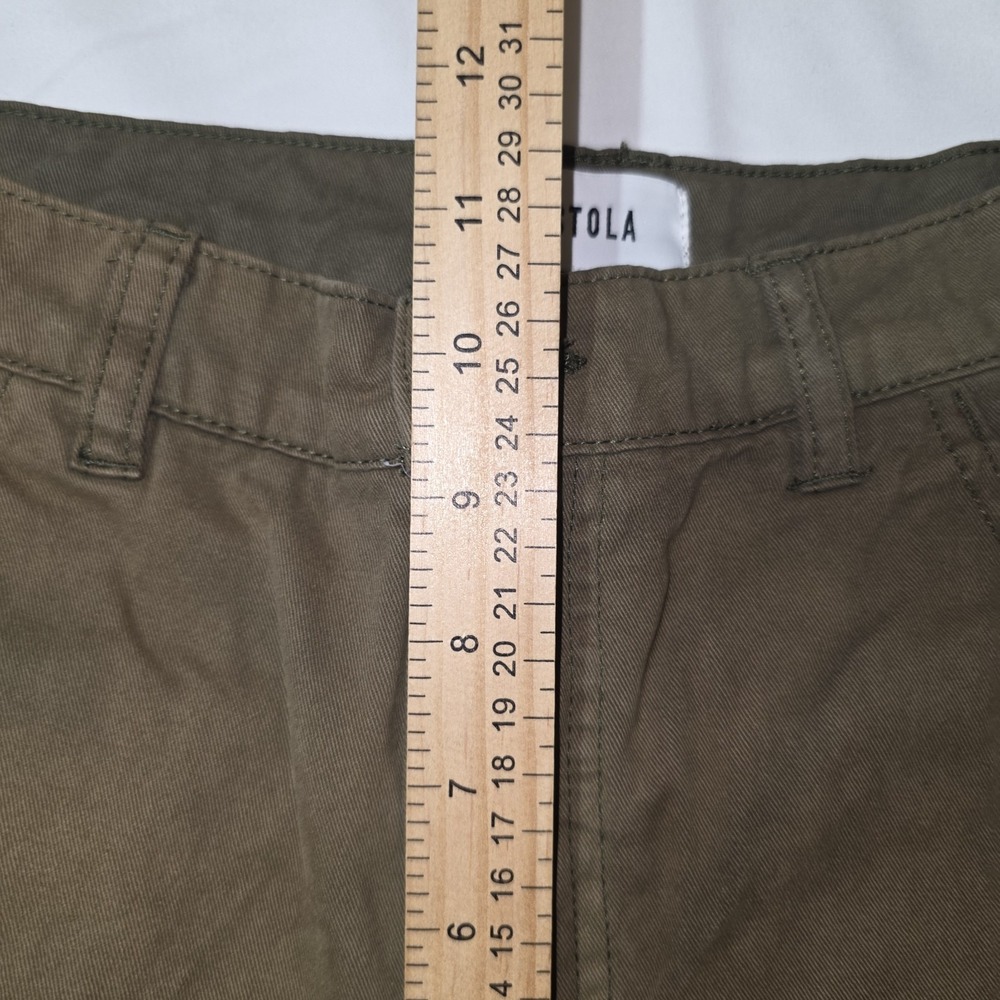 Pistola Army Green Highwaisted Wide Leg Cropped Pants 24 Raw Hem Faded - Picture 9 of 13